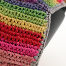 LOEWE Shoulder Bag Raffia Multicolor Silver Auth 207023SAM-15