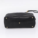 Bally Hand Bag Leather 2way Black Gold Auth 207025-11