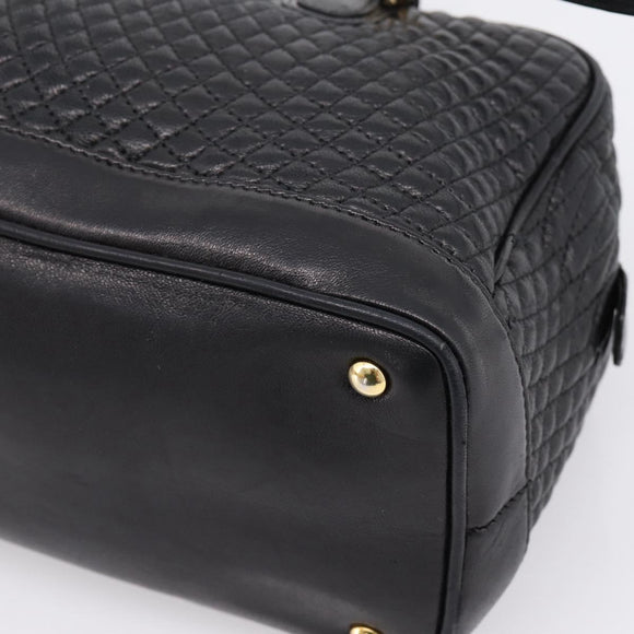 Bally Hand Bag Leather 2way Black Gold Auth 207025