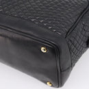 Bally Hand Bag Leather 2way Black Gold Auth 207025-14