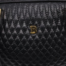 Bally Hand Bag Leather 2way Black Gold Auth 207025-19