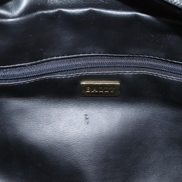 Bally Hand Bag Leather 2way Black Gold Auth 207025