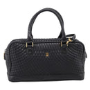 Bally Hand Bag Leather 2way Black Gold Auth 207025-2