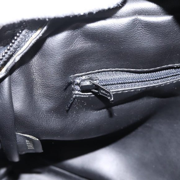 Bally Hand Bag Leather 2way Black Gold Auth 207025