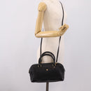 Bally Hand Bag Leather 2way Black Gold Auth 207025-25