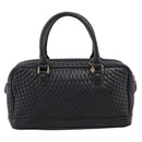 Bally Hand Bag Leather 2way Black Gold Auth 207025-3