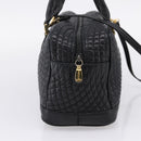 Bally Hand Bag Leather 2way Black Gold Auth 207025-4