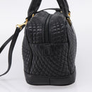 Bally Hand Bag Leather 2way Black Gold Auth 207025-5