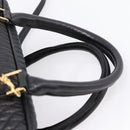 Bally Hand Bag Leather 2way Black Gold Auth 207025-8