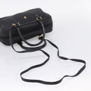 Bally Hand Bag Leather 2way Black Gold Auth 207025-9