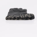 Christian Dior Trotter Canvas Gloves Leather Black Auth 207028-10