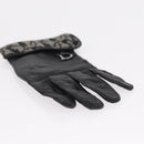Christian Dior Trotter Canvas Gloves Leather Black Auth 207028-17