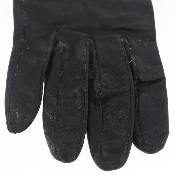 Christian Dior Trotter Canvas Gloves Leather Black Auth 207028