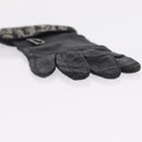 Christian Dior Trotter Canvas Gloves Leather Black Auth 207028-9