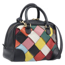 LOEWE Hand Bag Leather 2way Black Gold Auth 207031V-1