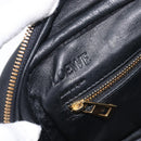 LOEWE Hand Bag Leather 2way Black Gold Auth 207031V-21