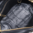 LOEWE Hand Bag Leather 2way Black Gold Auth 207031V-22
