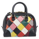 LOEWE Hand Bag Leather 2way Black Gold Auth 207031V-3