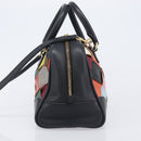 LOEWE Hand Bag Leather 2way Black Gold Auth 207031V-4