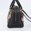 LOEWE Hand Bag Leather 2way Black Gold Auth 207031V-5