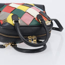 LOEWE Hand Bag Leather 2way Black Gold Auth 207031V-7