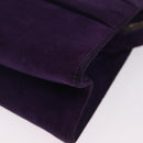 Salvatore Ferragamo Chain Shoulder Bag Suede Purple Gold Auth 207037-13