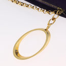 Salvatore Ferragamo Chain Shoulder Bag Suede Purple Gold Auth 207037-14