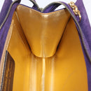 Salvatore Ferragamo Chain Shoulder Bag Suede Purple Gold Auth 207037-18