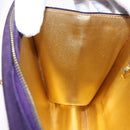 Salvatore Ferragamo Chain Shoulder Bag Suede Purple Gold Auth 207037-19