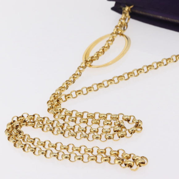 Salvatore Ferragamo Chain Shoulder Bag Suede Purple Gold Auth 207037