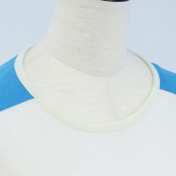 CHANEL Short-sleeved T-shirt Cotton XS Blue CC Auth 207041V