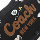 Coach Snoopy Shoulder Bag Canvas Black Silver Auth 207042A-15