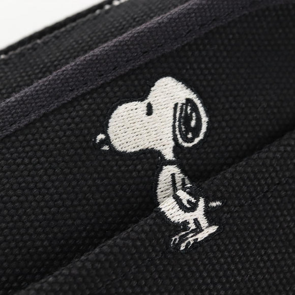 Coach Snoopy Shoulder Bag Canvas Black Silver Auth 207042A