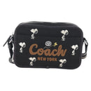 Coach Snoopy Shoulder Bag Canvas Black Silver Auth 207042A-2