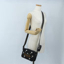 Coach Snoopy Shoulder Bag Canvas Black Silver Auth 207042A-22
