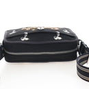 Coach Snoopy Shoulder Bag Canvas Black Silver Auth 207042A-6