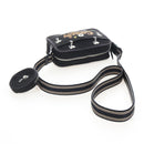 Coach Snoopy Shoulder Bag Canvas Black Silver Auth 207042A-7