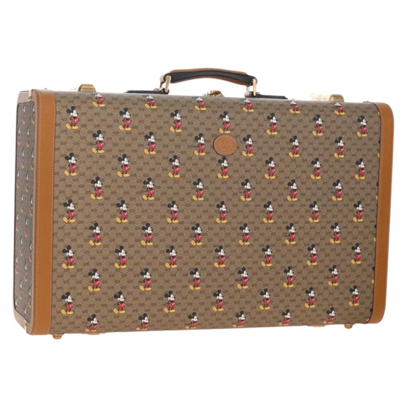 GUCCI x Disney Mickey Mouse Micro GG Supreme Suitcase PVC 602675 Auth 207045SM