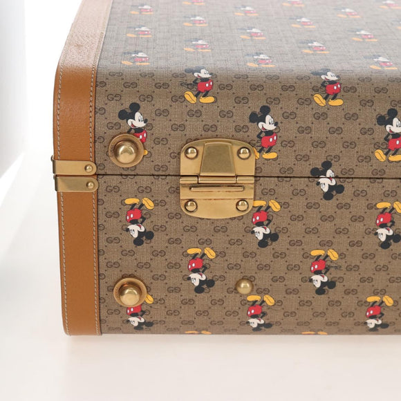GUCCI x Disney Mickey Mouse Micro GG Supreme Suitcase PVC 602675 Auth 207045SM