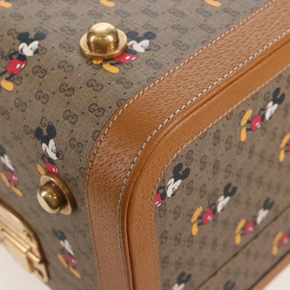 GUCCI x Disney Mickey Mouse Micro GG Supreme Suitcase PVC 602675 Auth 207045SM
