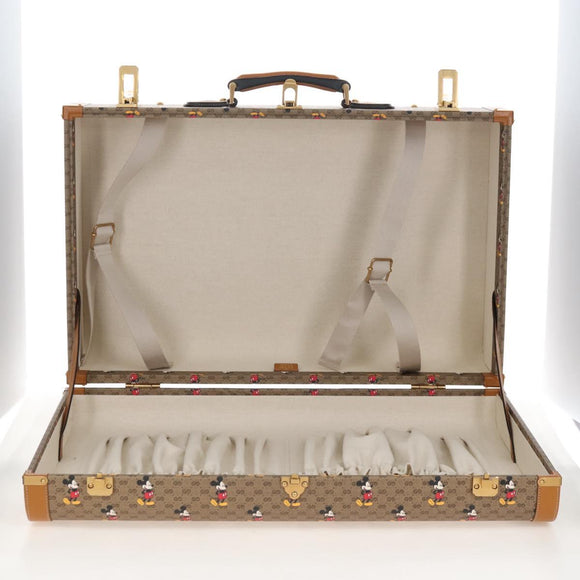 GUCCI x Disney Mickey Mouse Micro GG Supreme Suitcase PVC 602675 Auth 207045SM