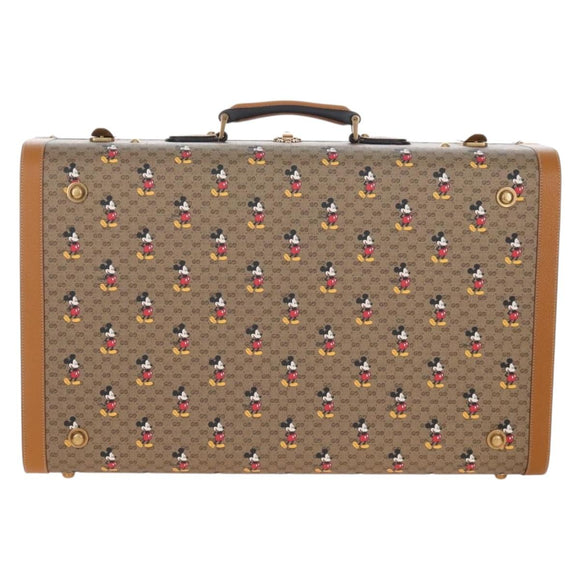 GUCCI x Disney Mickey Mouse Micro GG Supreme Suitcase PVC 602675 Auth 207045SM