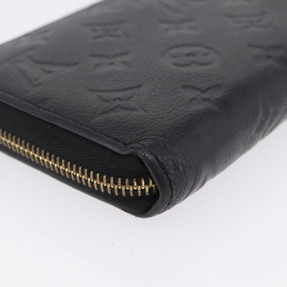 LOUIS VUITTON Monogram Empreinte Zippy Long Wallet Black M61864 LV Auth 207051