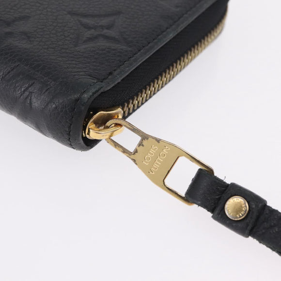 LOUIS VUITTON Monogram Empreinte Zippy Long Wallet Black M61864 LV Auth 207051