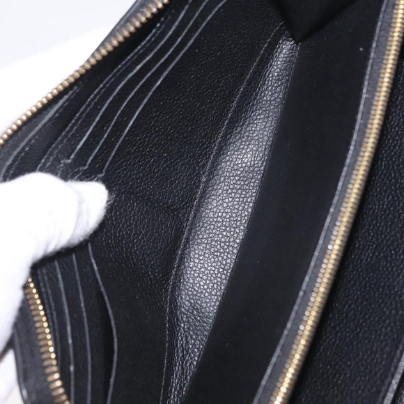 LOUIS VUITTON Monogram Empreinte Zippy Long Wallet Black M61864 LV Auth 207051