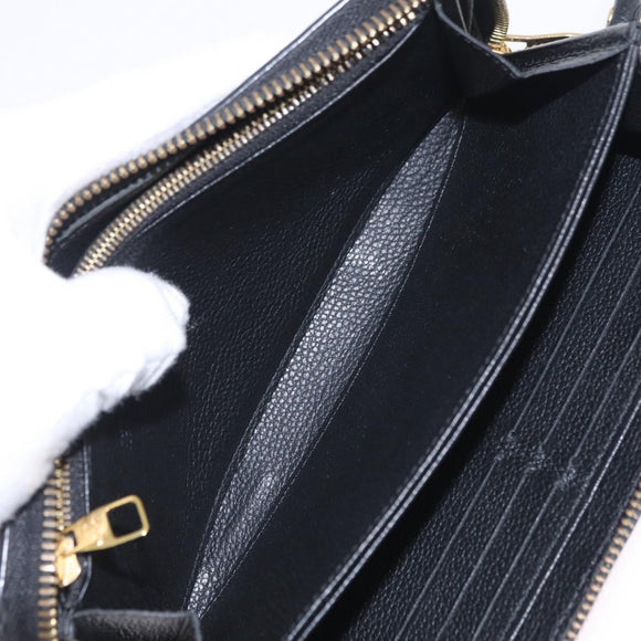 LOUIS VUITTON Monogram Empreinte Zippy Long Wallet Black M61864 LV Auth 207051