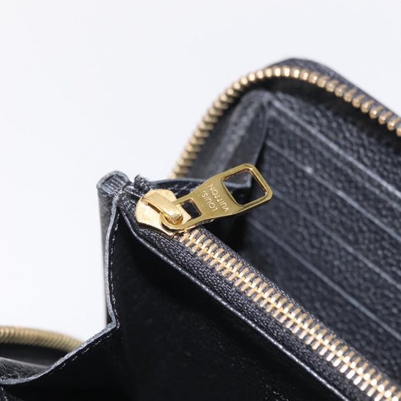 LOUIS VUITTON Monogram Empreinte Zippy Long Wallet Black M61864 LV Auth 207051