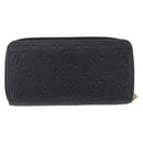 LOUIS VUITTON Monogram Empreinte Zippy Long Wallet Black M61864 LV Auth 207051-3