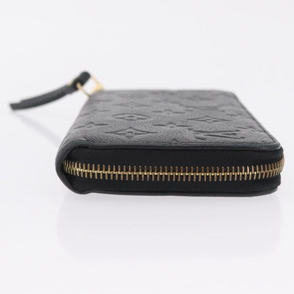 LOUIS VUITTON Monogram Empreinte Zippy Long Wallet Black M61864 LV Auth 207051