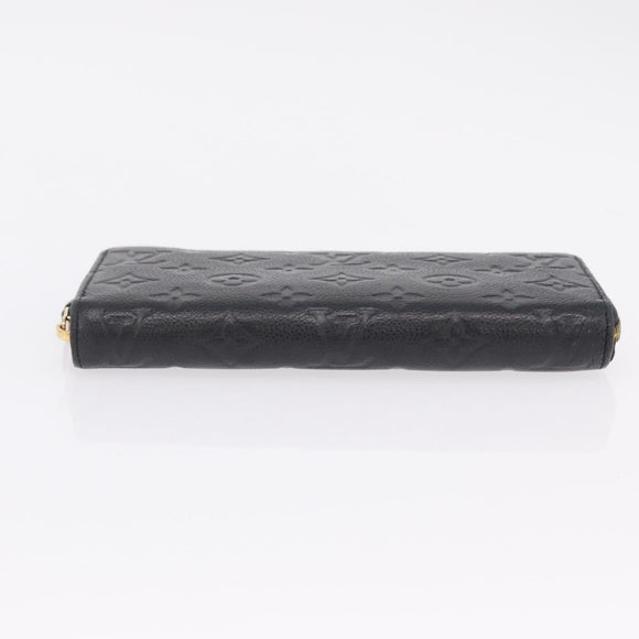 LOUIS VUITTON Monogram Empreinte Zippy Long Wallet Black M61864 LV Auth 207051